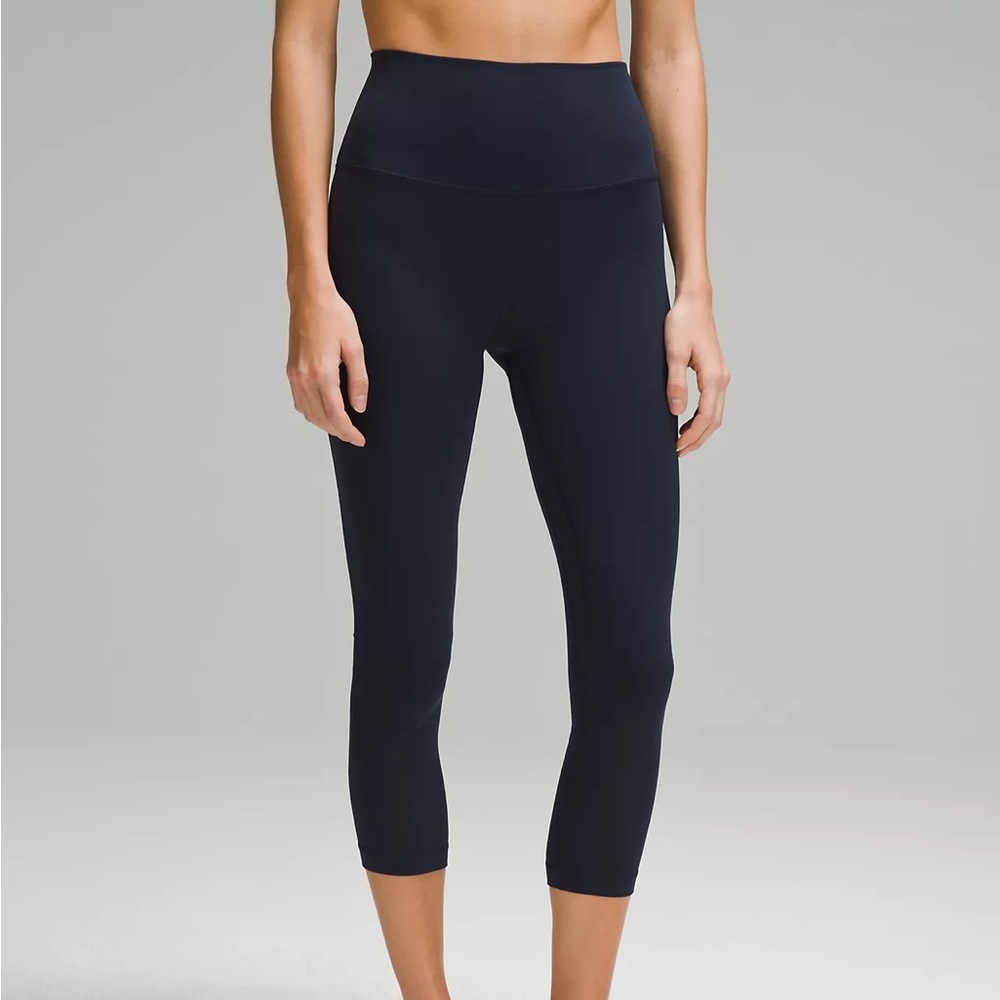Navy Lululemon Align High Rise Crop 23” Leggings